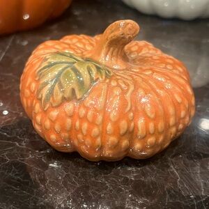 Glossy Orange Ceramic Pumpkin